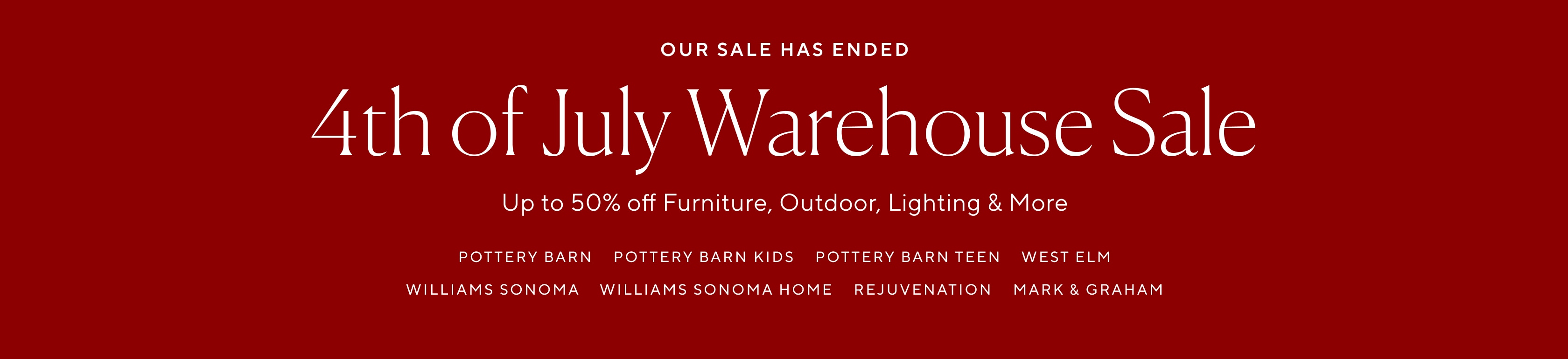 4th of July Warehouse Sale