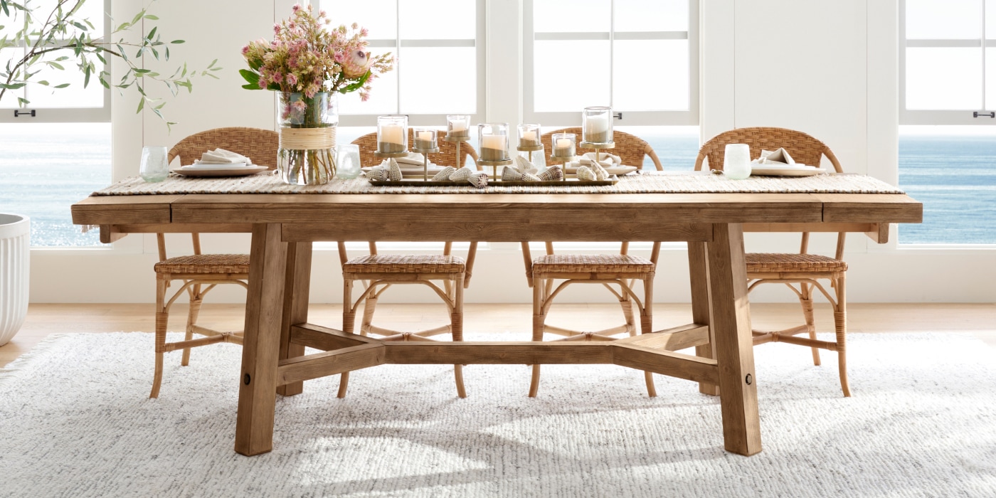 Pottery barn tables and benches sale