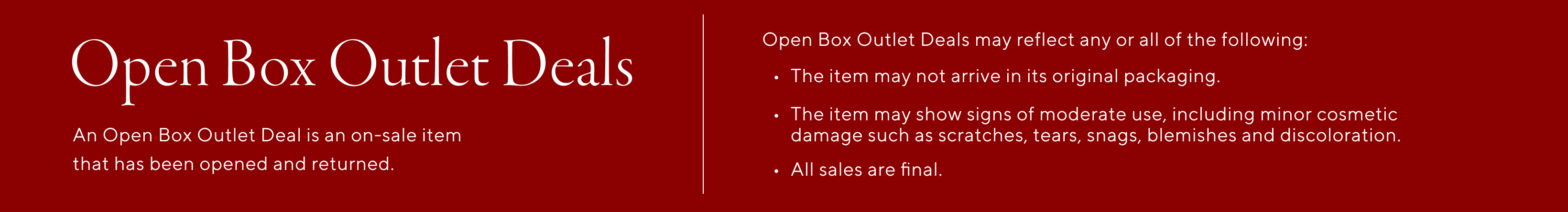 Open Box Outlet Deals