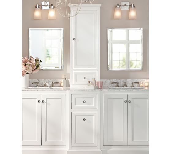 Ultimate Double Sink Storage Vanity With Hutch Pottery Barn Ultimate Double Sink Storage Vanity