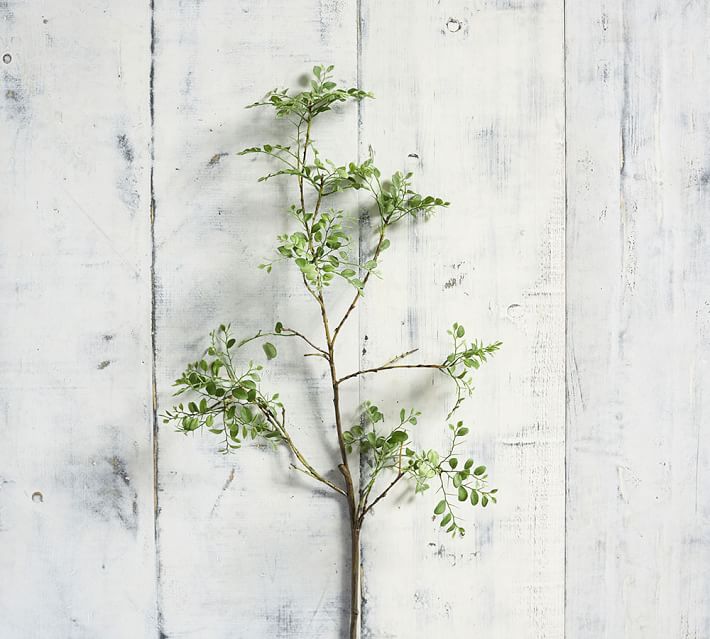 Shop Faux Green Petal Leaf Branch from Pottery Barn on Openhaus