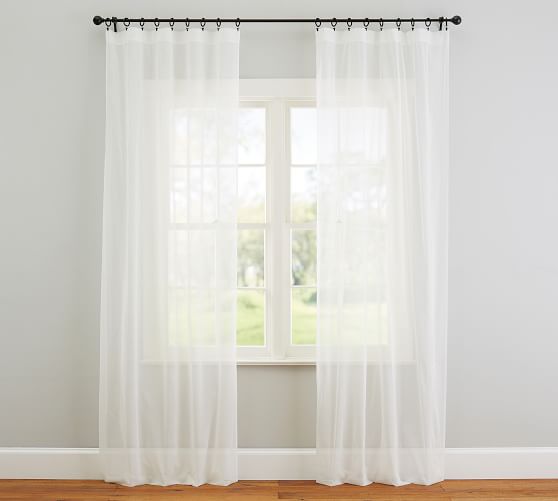 white sheer curtains cheap