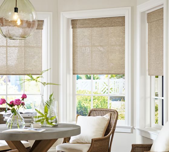 Natural Fiber Cordless Roman Shade Pottery Barn Natural Fiber Cordless Roman Shade
