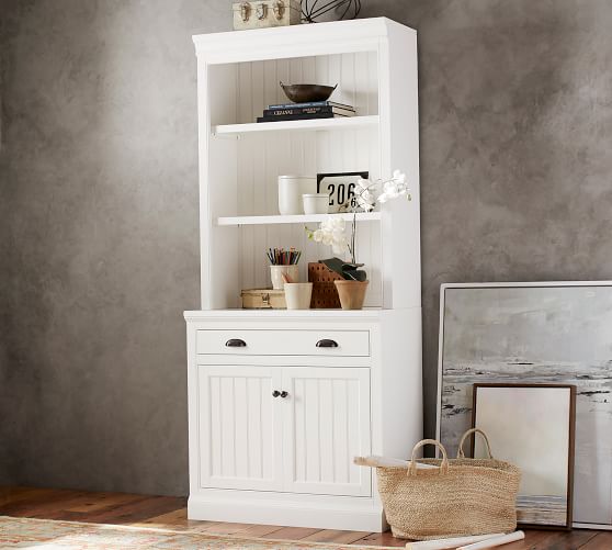 Aubrey Wide Bookcase With Doors Pottery Barn