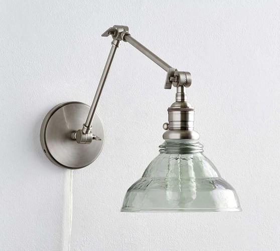 Custom Articulating Arm Vintage Glass Sconce Pottery Barn