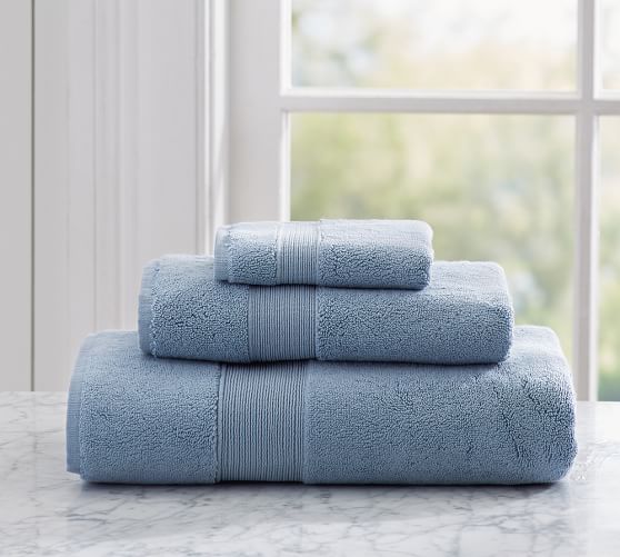 blue gray towels