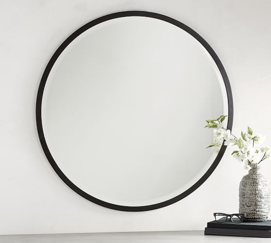 round wall mirror black