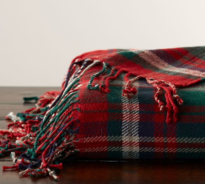 Lynbrook Plaid Throw Blanket Pottery Barn