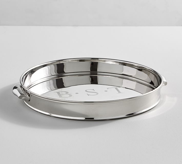 round silver decorative tray