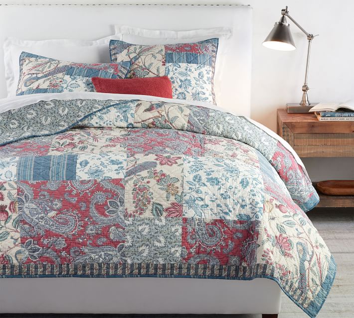 Fiorella Patchwork Cotton Quilt & Shams Pottery Barn