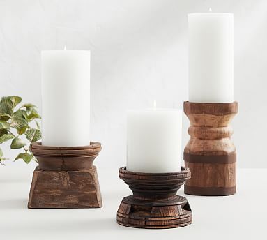 wooden candle holders