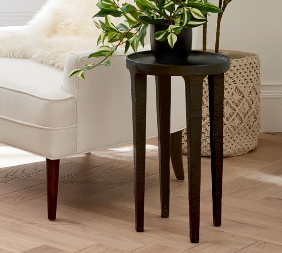 Jamie 12 Round Metal Accent Table Pottery Barn