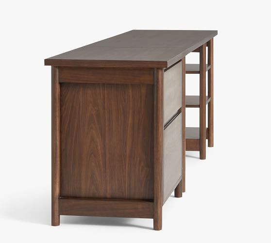 Bloomquist L Shape Desk With Lateral File Cabinet Pottery Barn