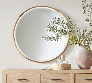 Layne Brass Round Wall Mirror