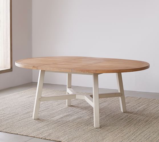 St Augustine Round Extending Dining Table Pottery Barn
