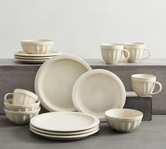 门多西诺Stoneware 16件套餐具-象牙