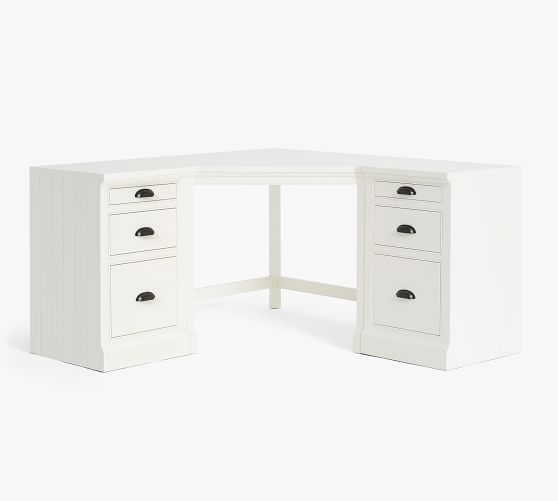 Aubrey Corner Desk With File Cabinets Pottery Barn