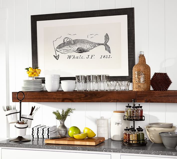 Rustic Wood Floating Shelves Pottery Barn