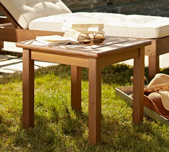 Chatham Square Outdoor Side Table Honey Pottery Barn