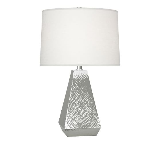 white geometric table lamp
