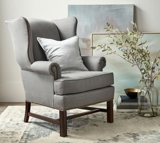 modern wingback chair pottery barn