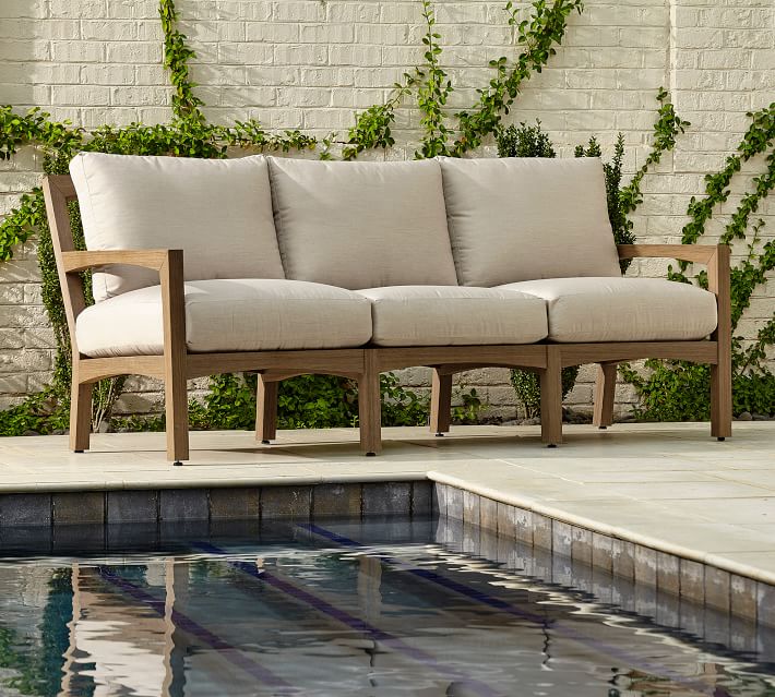 Tropez Faux Teak Outdoor Sofa Pottery Barn - Synthetic Teak Patio Furniture Tropez Faux Teak Outdoor Sofa Pottery Barn - Synthetic Teak Patio Furniture