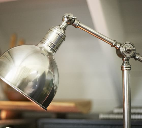 silver task lamp