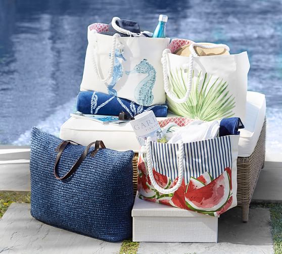 pottery barn beach tote