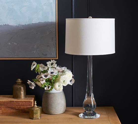 pottery barn glass table lamp