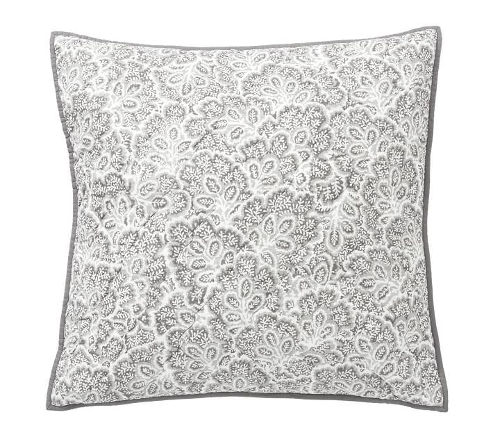 Clio Reversible Pillow Sham Smoke Pottery Barn