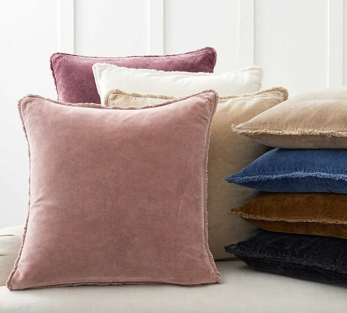 Velvet Fringed Pillow Covers | Pottery Barn