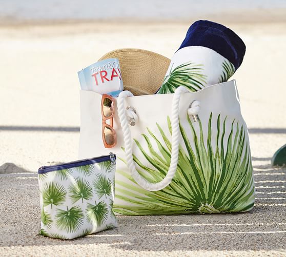 palm print beach bag