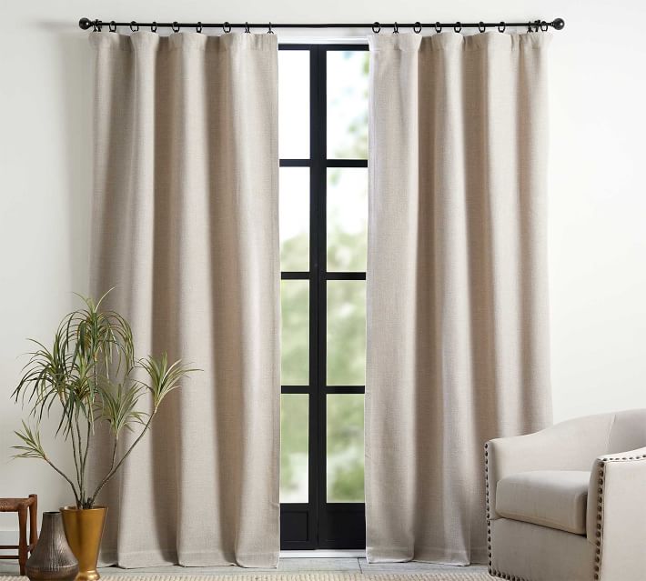 Chateau Basketweave Blackout Curtain - Oatmeal | Pottery Barn