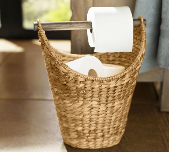 wicker basket toilet roll holder