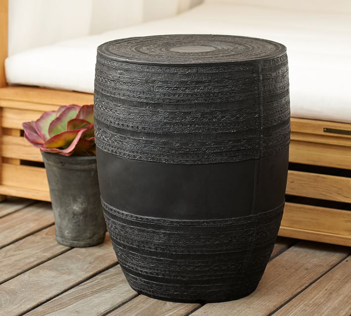 Metal Drum Outdoor Side Table Pottery Barn