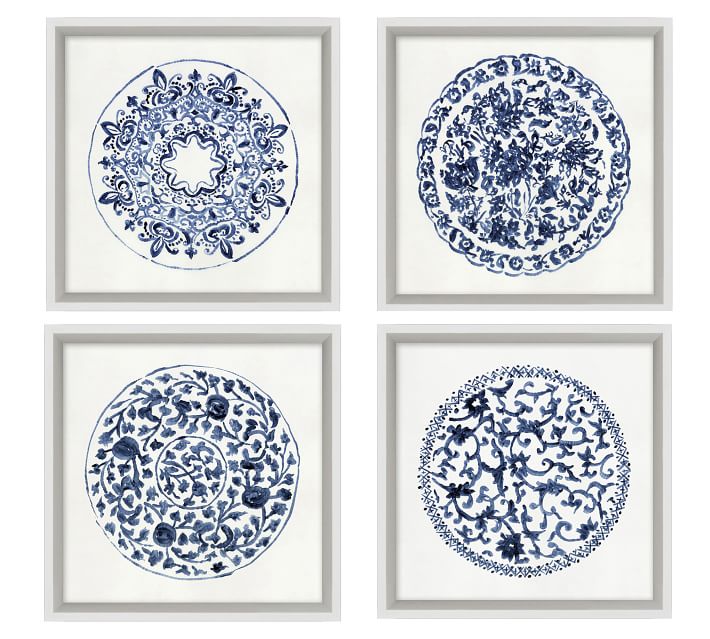 Porcelain Blue Framed Paper Prints