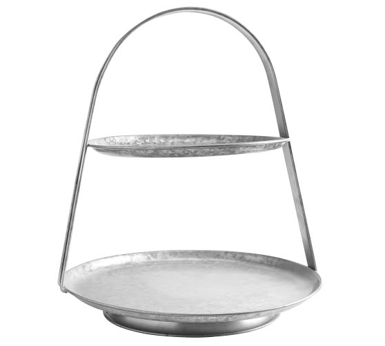 Galvanized Metal Two Tiered Stand Pottery Barn