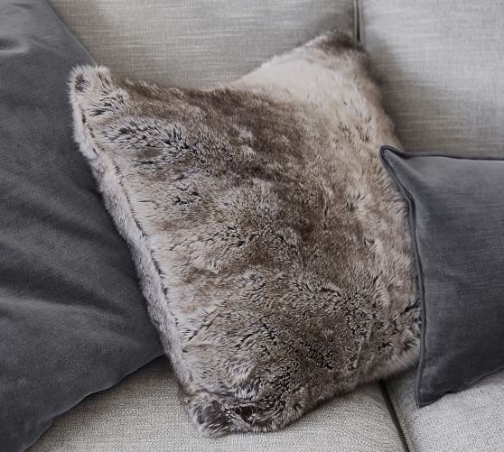 long faux fur pillow