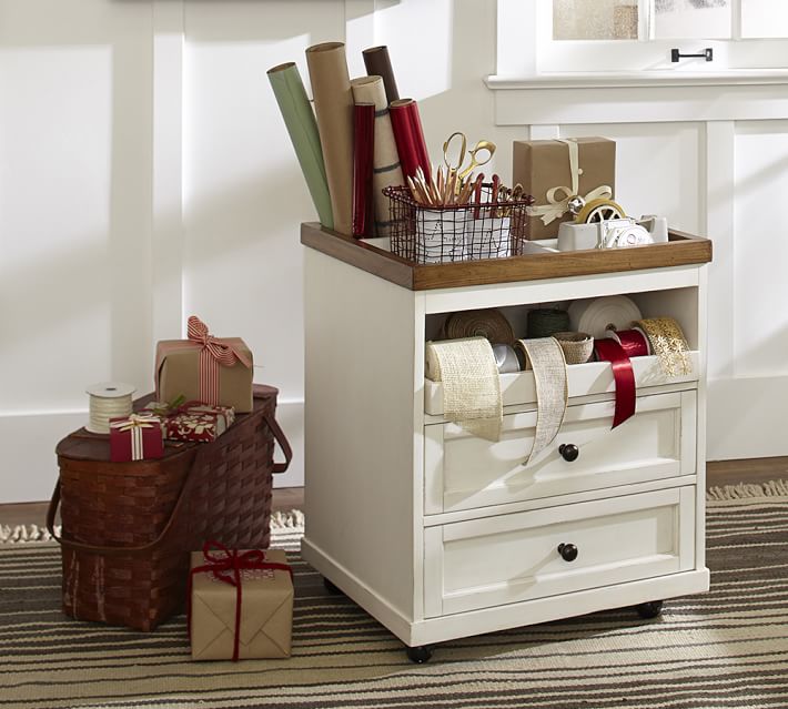 wrapping paper cart