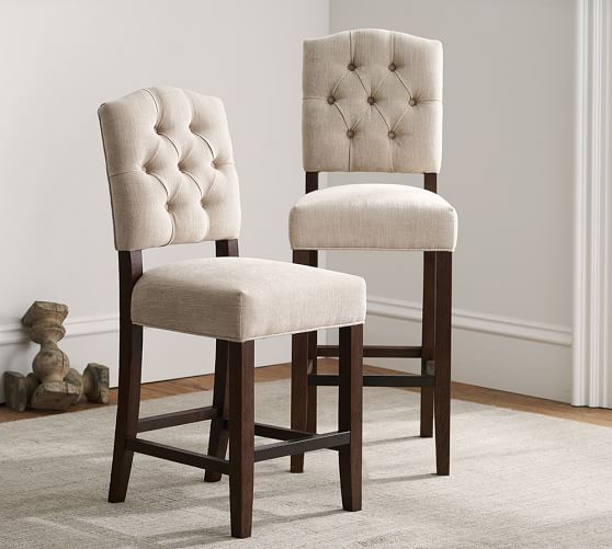 Ashton Tufted Bar Stool Pottery Barn