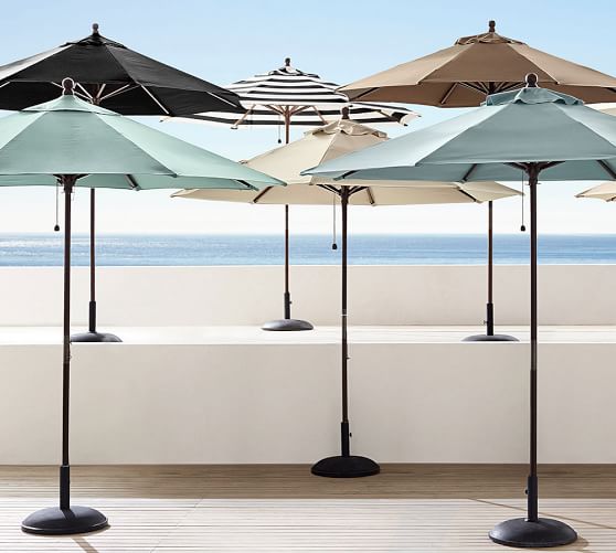 Round Outdoor Umbrella Outdoor Umbrellas Pottery Barn