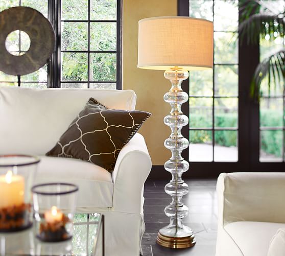 glass base floor lamp