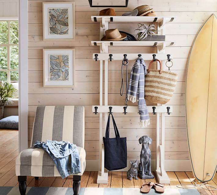 Declan Entry Hall Tree, Burnished Pine Pottery Barn