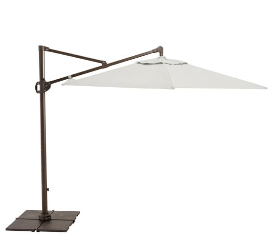 Round Sunbrella Aluminum Cantilever Umbrella Outdoor Umbrellas Pottery Barn