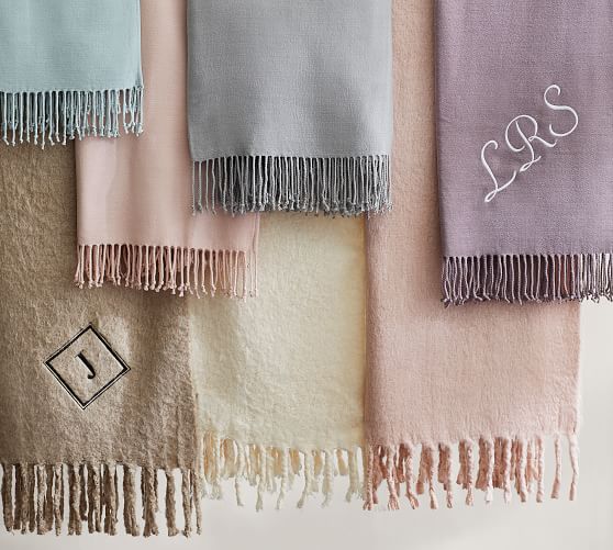 pottery barn blankets personalized