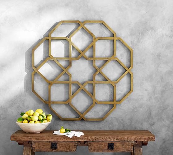 Brass Metal Geo Wall Art Wall Decor Pottery Barn