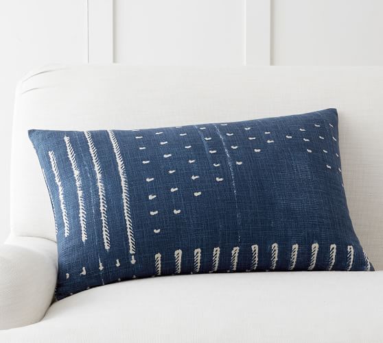 Shibori Embroidered Lumbar Decorative 