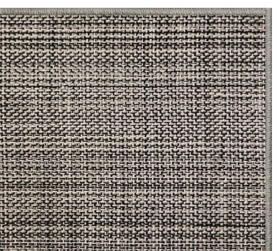 Custom Tweed Synthetic Indoor Outdoor Rug Light Gray Pottery Barn