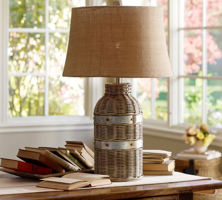 basket table lamp