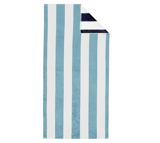 navy blue striped beach towels